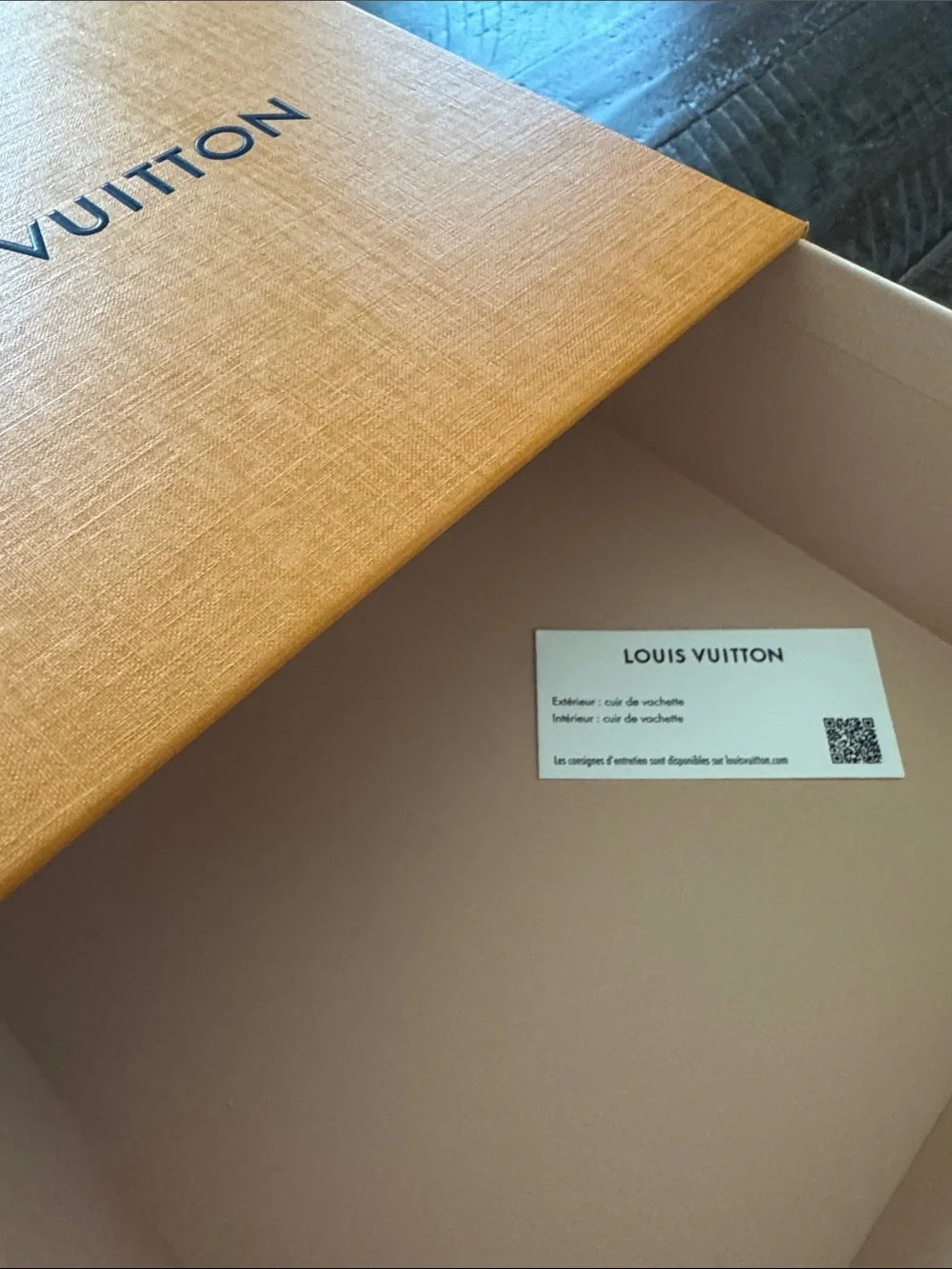 Louis Vuitton Cream Canvas Drawstring Pouch with Orange Box and Navy Logo